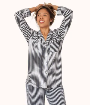 The All-Day Lounge Shirt - Print: Mini Stripe Print