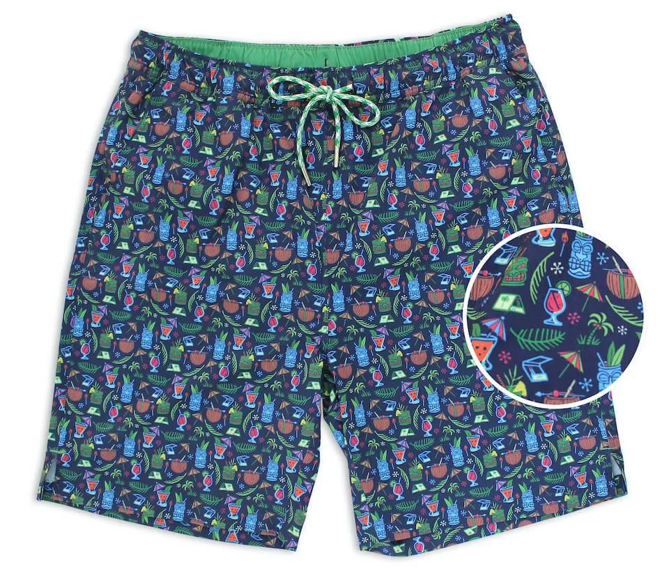 Tiki Happy Hour: Swim Trunks - Navy