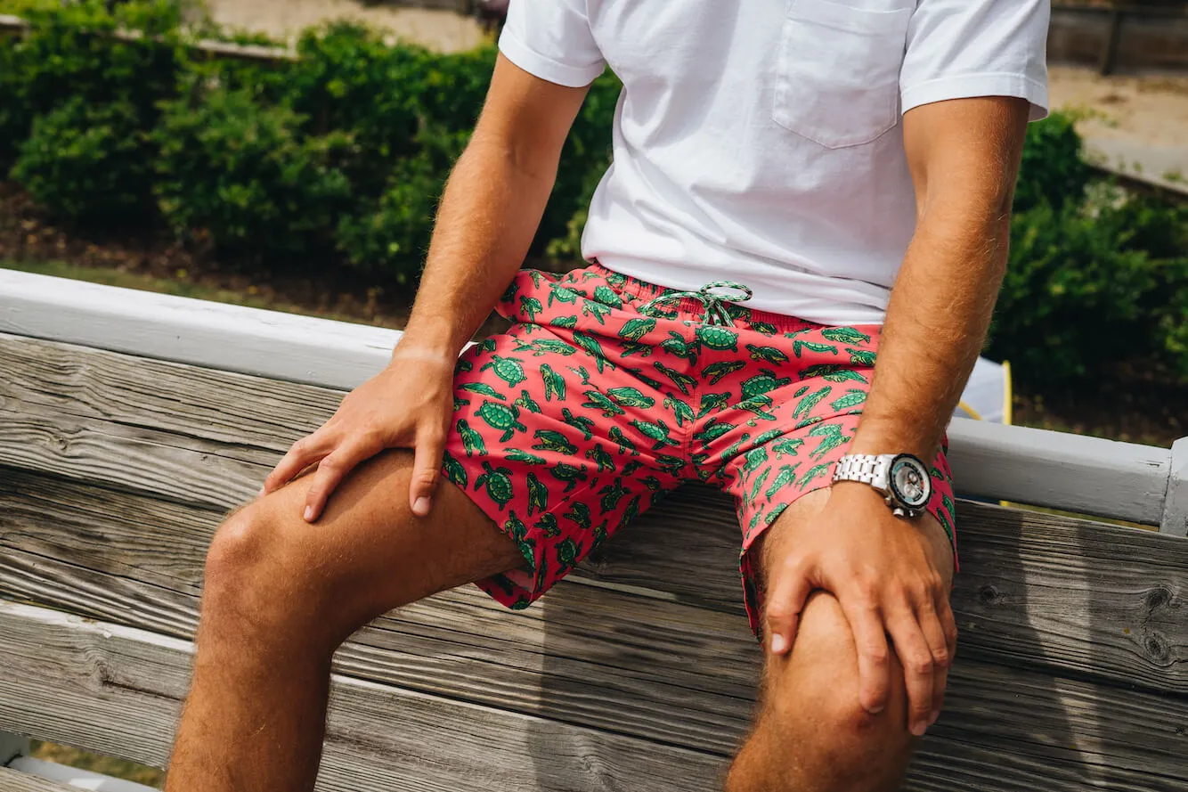 Turtle Tour: Swim Trunks - Coral