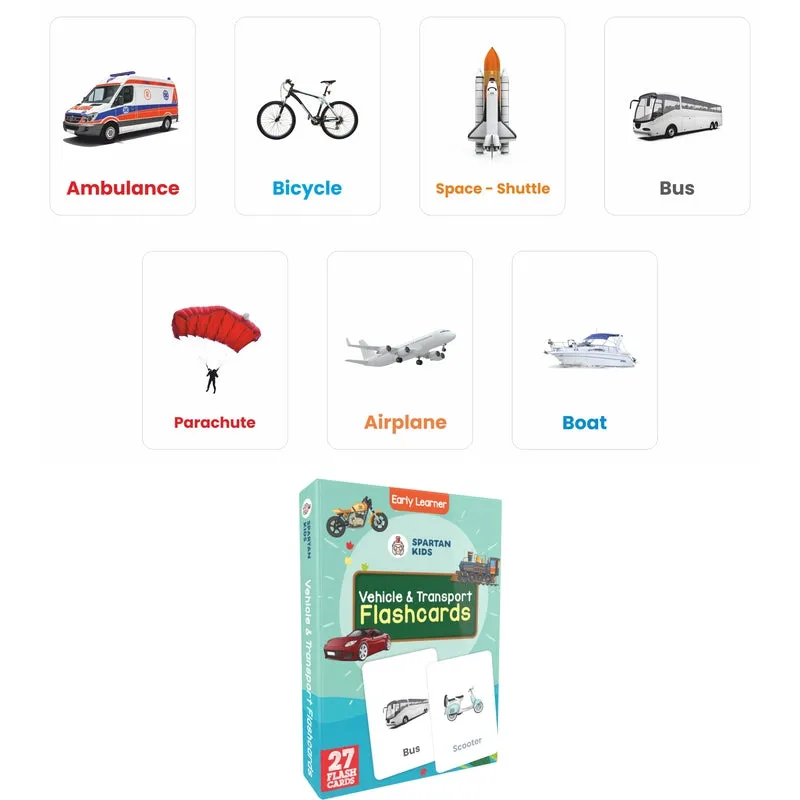 Vehicle and Transport Flash Cards (27 Early Learning Flash Cards For Kids)