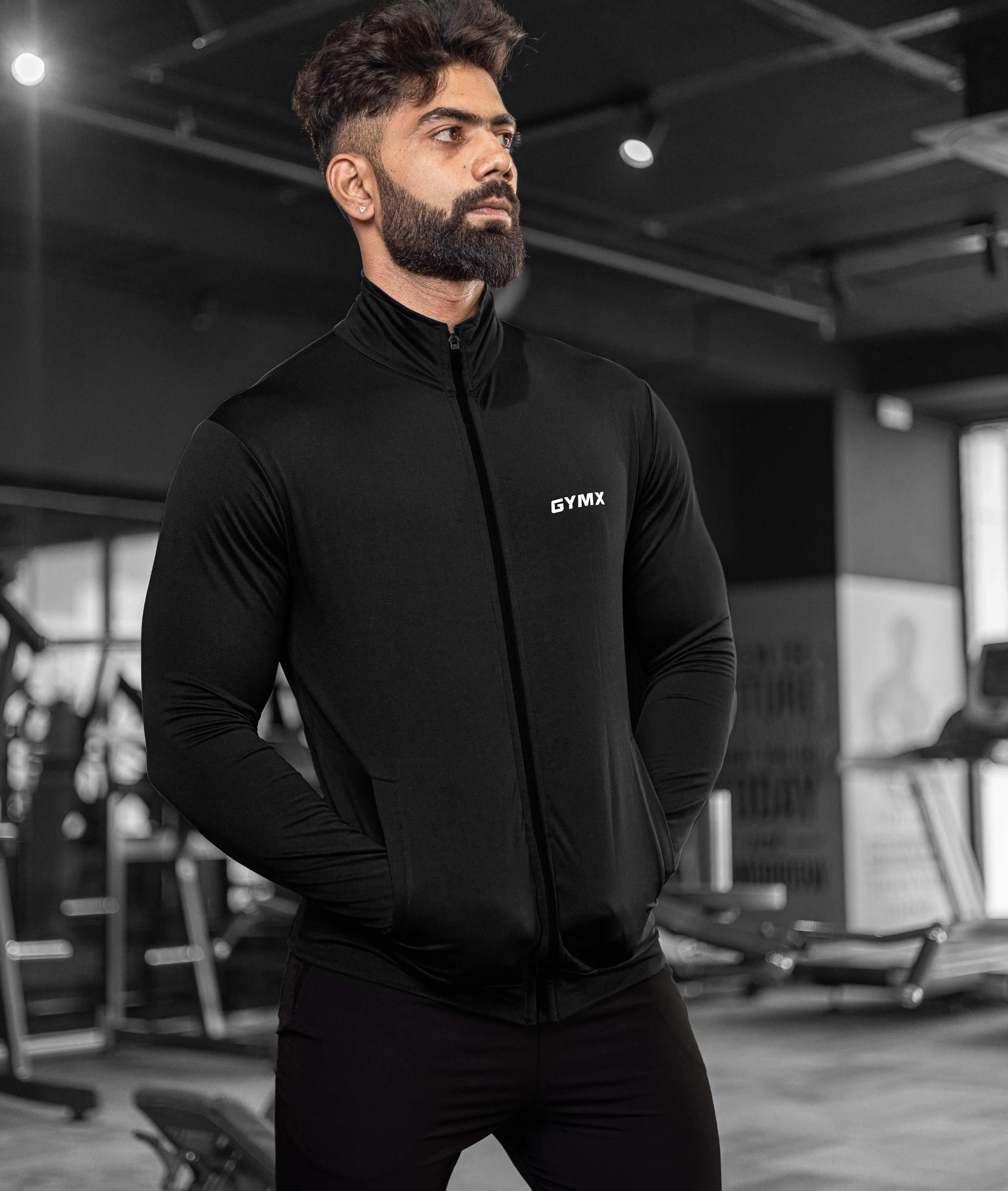 Velocity GymX Thumbhole Jackets: Jet Black