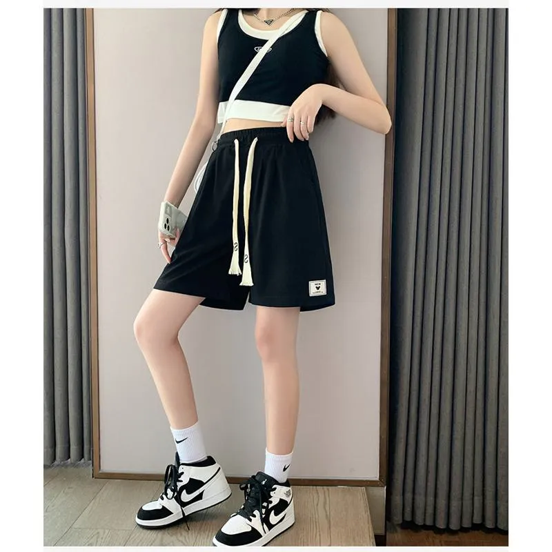 Versatile Wide-Leg Loose Fit Sports Worn Outside Shorts