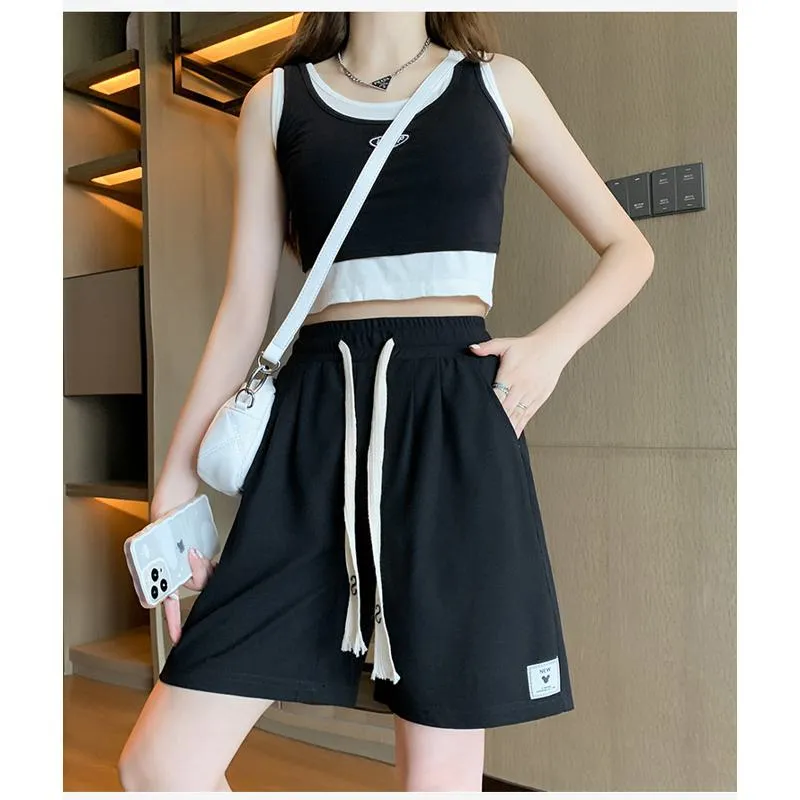 Versatile Wide-Leg Loose Fit Sports Worn Outside Shorts